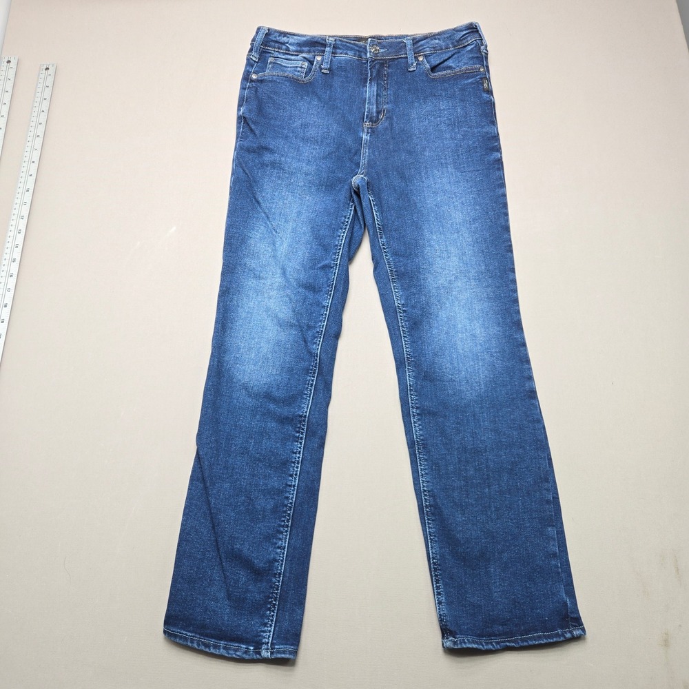 Silver Jeans Co. Jeans Infinite Fit Straight Leg Blue Denim Women L-G/L29 29x32